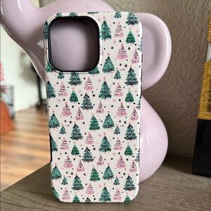 Holiday Tree Design Phone Case - Pink & Green